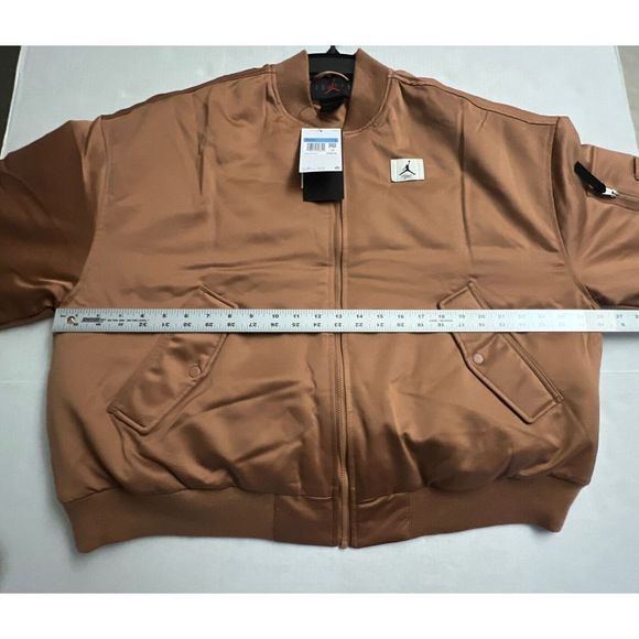 NIKE DQ9802-215 Women Sz M Air Jordan Flight Renegade Mineral Clay Bomber Jacket - Picture 11 of 11
